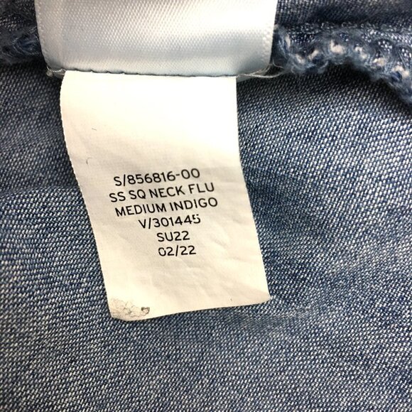 Gap Women's Chambray Tunic Top Square Neck Short Sleeves Lightweight Size XS - Picture 7 of 9